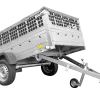 Grande remorque 230x125 avec bâche plate, ridelles grillagées, roue jockey et tiges de support bâche - Garden Trailer 230 KIPP