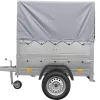 Haute remorque avec bâche 150x106 [bâche grise, arceau, rehausses de ridelles et roue jockey] Garden Trailer 150 KIPP