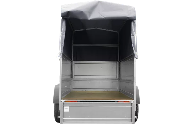 Haute remorque avec bâche 150x106 [bâche grise, arceau, rehausses de ridelles et roue jockey] Garden Trailer 150 KIPP