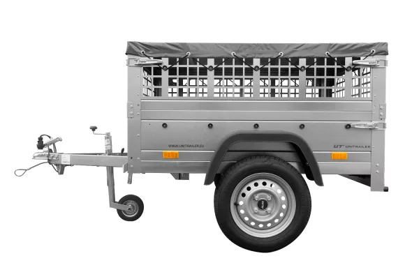 Petite remorque à vendre - Garden Trailer 150 KIPP [avec bâche plate grise, roue jockey]