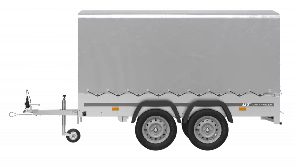 REMORQUE DE JARDIN 264/2 KIPP AVEC ROUE DE SUPPORT, CADRE H-1100 BACHE GRISE