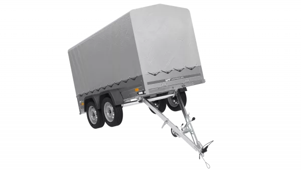 REMORQUE DE JARDIN 264/2 KIPP AVEC ROUE DE SUPPORT, CADRE H-1100 BACHE GRISE