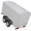 REMORQUE DE JARDIN 264/2 KIPP AVEC ROUE DE SUPPORT, CADRE H-1100 BACHE GRISE