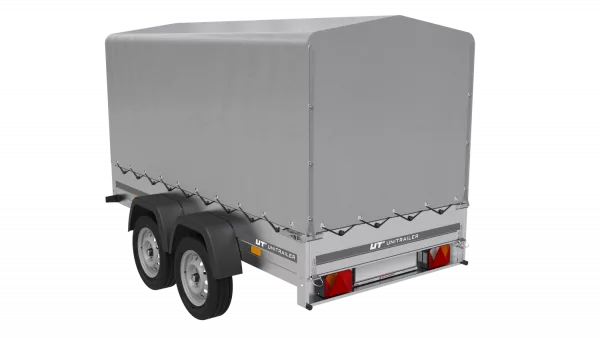 REMORQUE DE JARDIN 264/2 KIPP AVEC ROUE DE SUPPORT, CADRE H-1100 BACHE GRISE