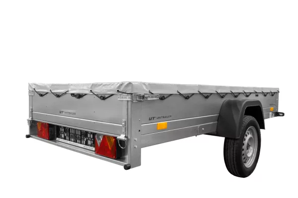 REMORQUE DE JARDIN 264 KIPP AVEC ROUE JOINTE, CHÂSSIS H-0 ET BÂCHE GRISE