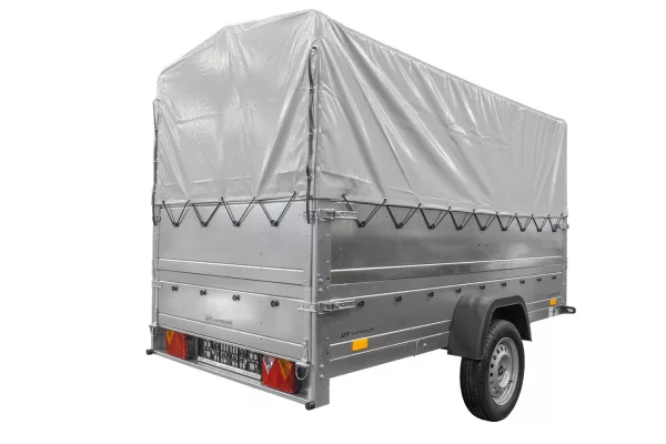 REMORQUE DE JARDIN 264 KIPP AVEC ROUE JOINTE, GLISSIÈRES BIS, CHÂSSIS H-800 ET COUVERCLE GRIS