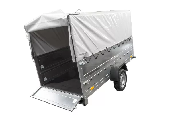 REMORQUE DE JARDIN 264 KIPP AVEC ROUE JOINTE, GLISSIÈRES BIS, CHÂSSIS H-800 ET COUVERCLE GRIS