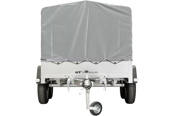 REMORQUE DOUBLE ESSIEUX UNITRAILER 264/2 KIPP AVEC ROUE JOCKEY, ARCEAU ET bâche GRISE