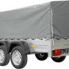 REMORQUE DOUBLE ESSIEUX UNITRAILER 264/2 KIPP AVEC ROUE JOCKEY, ARCEAU ET bâche GRISE