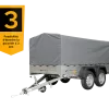 REMORQUE DOUBLE ESSIEUX UNITRAILER 264/2 KIPP AVEC ROUE JOCKEY, ARCEAU ET bâche GRISE
