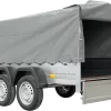 REMORQUE DOUBLE ESSIEUX UNITRAILER 264/2 KIPP AVEC ROUE JOCKEY, ARCEAU ET bâche GRISE