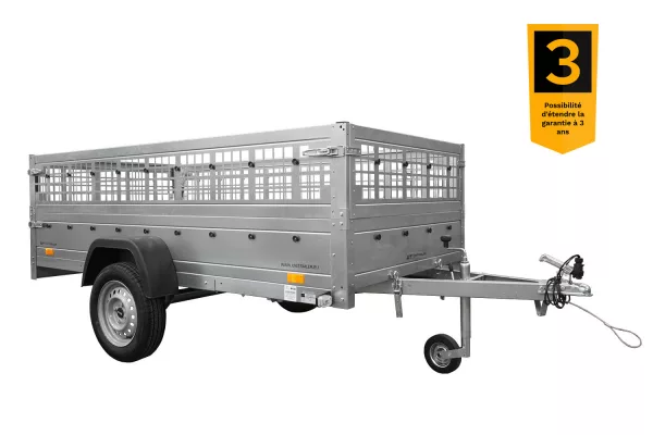 REMORQUE GARDEN TRAILER 264 KIPP (NEW) AVEC REHAUSSES GRILLAGÉES ET ROUE JOCKEYi