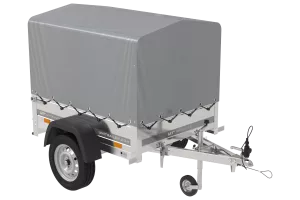 Remorque 1 essieu 150x106 bâche + arceau, PTAC 500 kg Garden Trailer 150 KIPP [avec roue jockey]