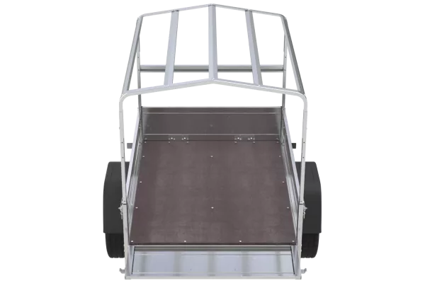 Remorque 1 essieu 150x106 bâche + arceau, PTAC 500 kg Garden Trailer 150 KIPP [avec roue jockey]