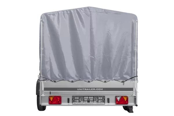 Remorque à un essieu  264x150 UNITRAILER GARDEN 265 KIPP avec châssis H-1100 et bâche grise