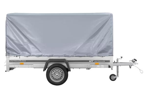 Remorque à un essieu  264x150 UNITRAILER GARDEN 265 KIPP avec châssis H-1100 et bâche grise