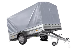 Remorque à un essieu  264x150 UNITRAILER GARDEN 265 KIPP avec châssis H-1100 et bâche grise