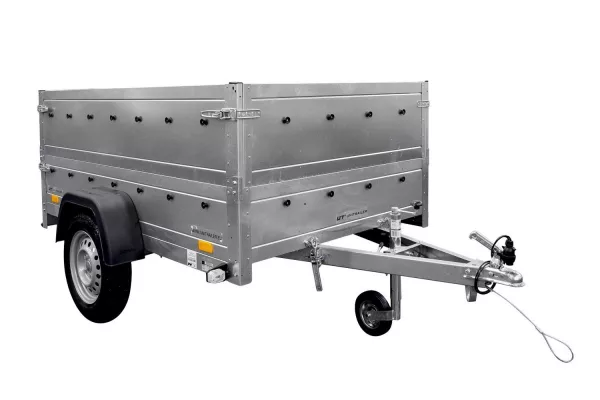 Remorque auto avec rehausses de ridelles et roue jockey Garden Trailer 230 KIPP 2,30 x 1,25 m Unitrailer
