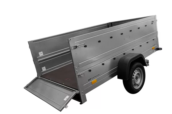 Remorque auto avec rehausses de ridelles et roue jockey Garden Trailer 230 KIPP 2,30 x 1,25 m Unitrailer