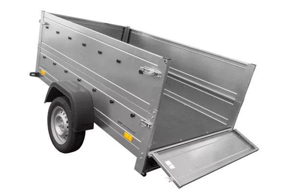 Remorque de voiture Garden Trailer 201 KIPP 500 kg 200 x 125 cm [avec rehausses de ridelles et roue jockey]