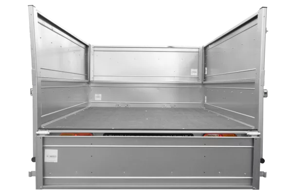 Remorque de voiture Garden Trailer 201 KIPP 500 kg 200 x 125 cm [avec rehausses de ridelles et roue jockey]