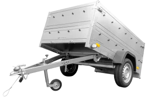 Remorque de voiture Garden Trailer 201 KIPP 500 kg 200 x 125 cm [avec rehausses de ridelles et roue jockey]