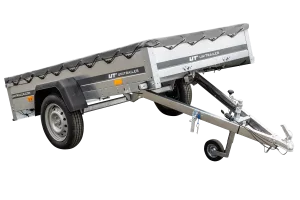 Remorque galvanisée 230 x 125 cm Garden Trailer 230 KIPP [avec roue jockey, bâche plate et tiges de support bâche]