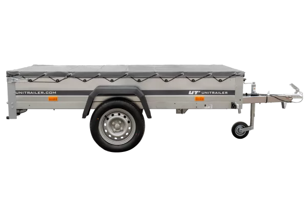 Remorque galvanisée 230 x 125 cm Garden Trailer 230 KIPP [avec roue jockey, bâche plate et tiges de support bâche]