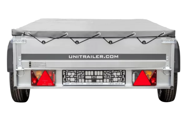 Remorque galvanisée 230 x 125 cm Garden Trailer 230 KIPP [avec roue jockey, bâche plate et tiges de support bâche]