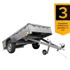 Remorque galvanisée 230 x 125 cm Garden Trailer 230 KIPP [avec roue jockey, bâche plate et tiges de support bâche]