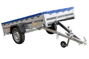 Remorque galvanisée 230 x 125 cm Garden Trailer 230 KIPP [avec roue jockey, bâche plate et tiges de support bâche]