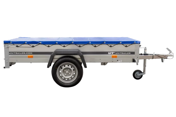 Remorque galvanisée 230 x 125 cm Garden Trailer 230 KIPP [avec roue jockey, bâche plate et tiges de support bâche]