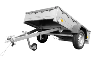 Remorque galvanisée à vendre 200x125 cm Garden Trailer 201 KIPP [avec roue jockey et bâche plate grise]