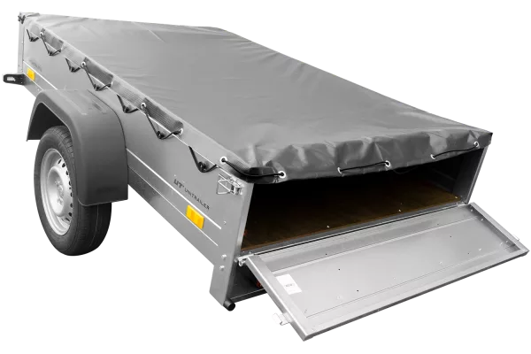 Remorque galvanisée à vendre 200x125 cm Garden Trailer 201 KIPP [avec roue jockey et bâche plate grise]