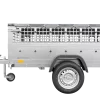 Remorque grillagée 200x125 avec bâche plate grise, tiges de support bâche, ridelles grillagées et roue jockey - Garden Trailer 201 KIPP