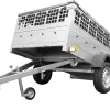 Remorque grillagée 200x125 avec bâche plate grise, tiges de support bâche, ridelles grillagées et roue jockey - Garden Trailer 201 KIPP