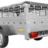 Remorque grillagée 200x125 avec bâche plate grise, tiges de support bâche, ridelles grillagées et roue jockey - Garden Trailer 201 KIPP