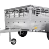 Remorque grillagée 200x125 avec bâche plate grise, tiges de support bâche, ridelles grillagées et roue jockey - Garden Trailer 201 KIPP