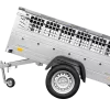 Remorque grillagée 200x125 avec bâche plate grise, tiges de support bâche, ridelles grillagées et roue jockey - Garden Trailer 201 KIPP