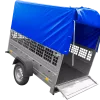 Remorque neuve à vendre Garden Trailer 201 KIPP 500 kg 200x125 cm [avec bâche haute bleue, arceau, ridelles grillagées et roue jockey]