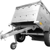 Remorque petite à vendre à benne basculante - Garden Trailer 150 KIPP [avec rehausses de ridelles et bâche plate grise]