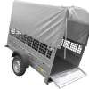 Remorque pour permis B Garden Trailer 201 KIPP 500 kg 200 x 125 cm [avec rehausses grillagées, bâche haute, arceau et roue jockey]