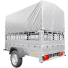 Remorque pour permis B Garden Trailer 201 KIPP 500 kg 200 x 125 cm [avec rehausses grillagées, bâche haute, arceau et roue jockey]