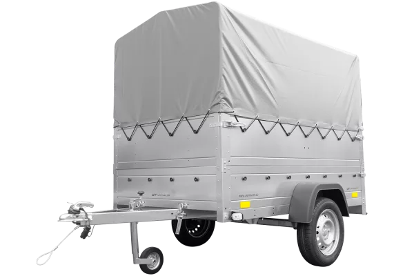 Remorque simple essieu 200x106 avec bâche haute, arceau, rehausses de ridelles et roue jockey - Garden Trailer 200 KIPP