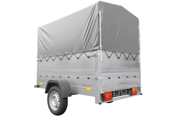 Remorque simple essieu 200x106 avec bâche haute, arceau, rehausses de ridelles et roue jockey - Garden Trailer 200 KIPP