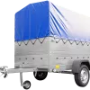 Remorque simple essieu 200x125 avec bâche haute, arceau, rehausses de ridelles et roue jockey - Garden Trailer 201 KIPP