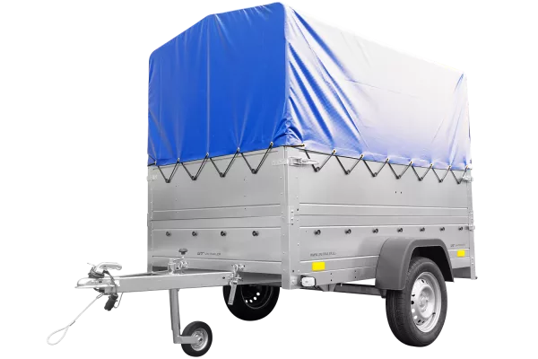 Remorque simple essieu 200x125 avec bâche haute, arceau, rehausses de ridelles et roue jockey - Garden Trailer 201 KIPP