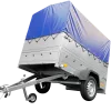 Remorque simple essieu 200x125 avec bâche haute, arceau, rehausses de ridelles et roue jockey - Garden Trailer 201 KIPP