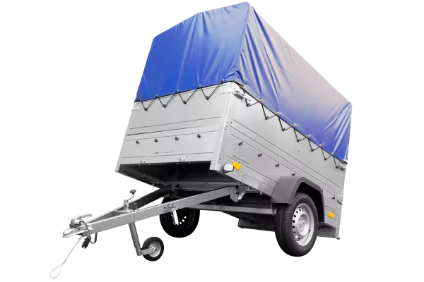Remorque simple essieu 200x125 avec bâche haute, arceau, rehausses de ridelles et roue jockey - Garden Trailer 201 KIPP