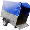 Remorque simple essieu 200x125 avec bâche haute, arceau, rehausses de ridelles et roue jockey - Garden Trailer 201 KIPP